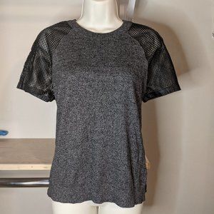 Banana Republic Black and Heather Gray Short Sleeve Sweater